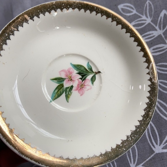 VINTAGE Mini Floral Gold Trim Tea cup and saucer - Picture 9 of 9
